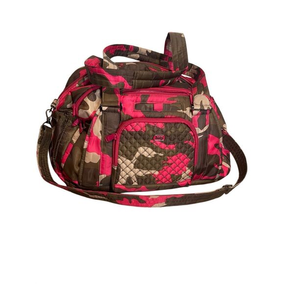 lug Handbags - Lug Propeller Pink Camouflage Quilted Duffel Overnight Bag